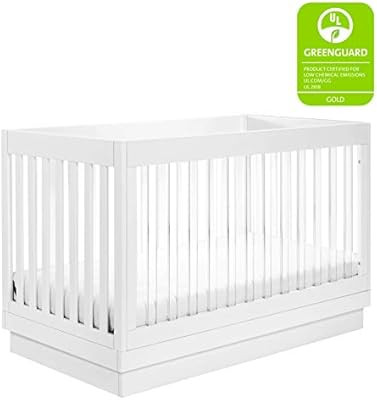 Babyletto Harlow Acrylic 3-in-1 Convertible Crib with Toddler Bed Conversion Kit in White with Wh... | Amazon (US)
