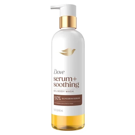 Dove Almond Oil & Sandal Wood Oil Body Wash for Women Serum + Soothing for Hydrated & Repaired Skin, 15.3 fl oz | Walmart (US)