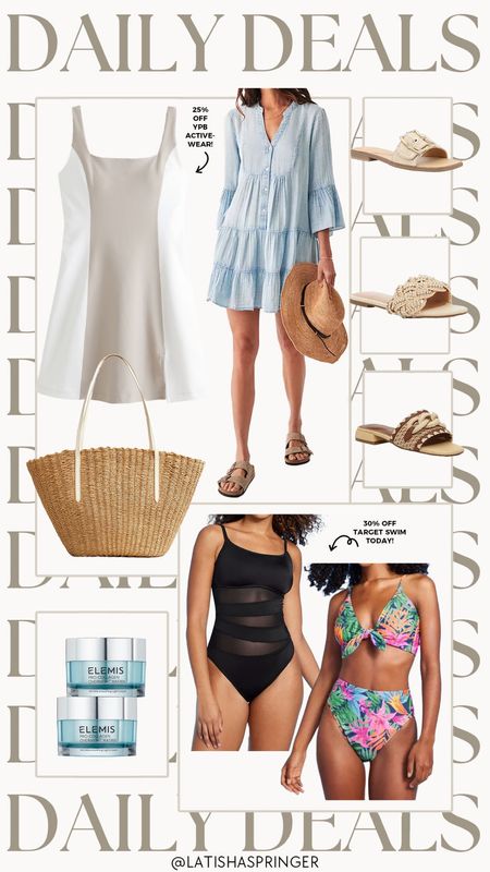 Daily deals! 30% off Target swim, neutral spring sandals on sale, Elemis deals and more! 

#dailydeals

Spring activewear dress. Abercrombie YPB. Tiered denim mini dress. Straw scalloped tote. Straw beach tote. Neutral summer sandals. Elemis skincare duo. Target finds. Target deals. Target swim  

#LTKstyletip #LTKsalealert #LTKSeasonal