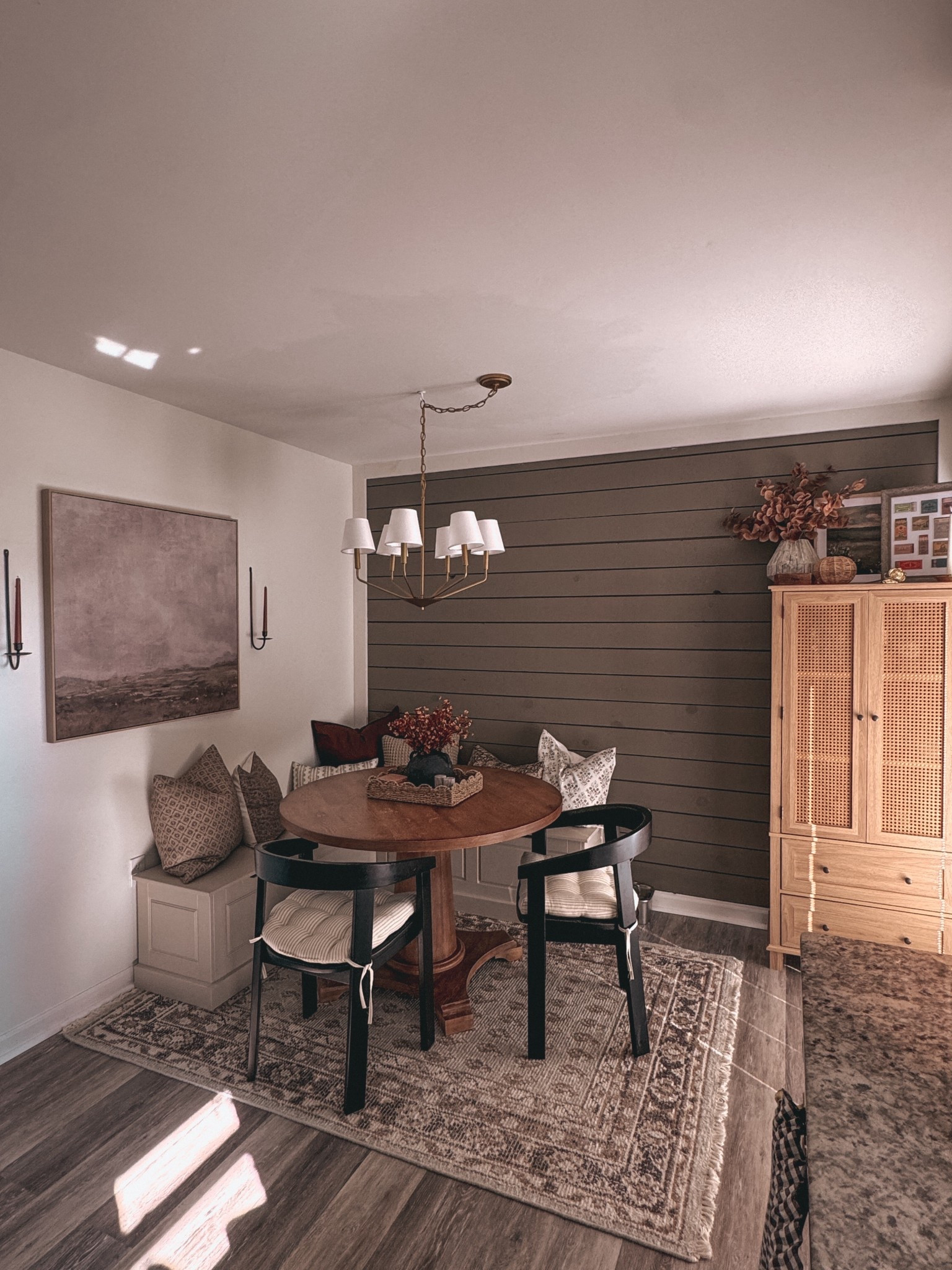 breakfast nook, dining room, affordable kitchen, organic modern, decor, kitchen decor, pantry storage, rattan cabinet

#LTKHome