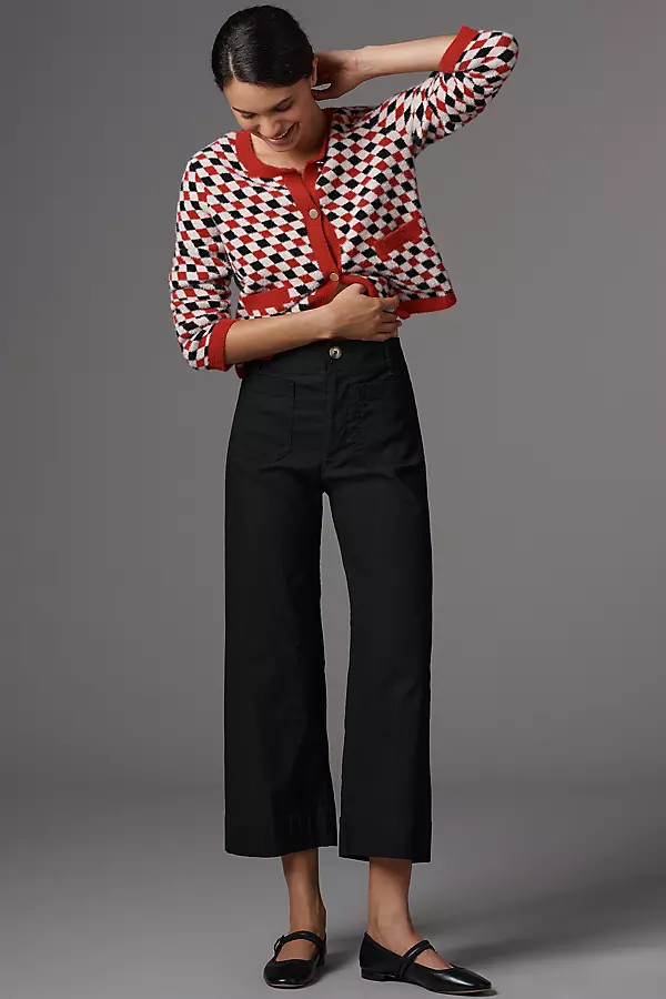 The Colette Ruffle-Hem Crop Wide-Leg Pants by Maeve | Anthropologie (US)