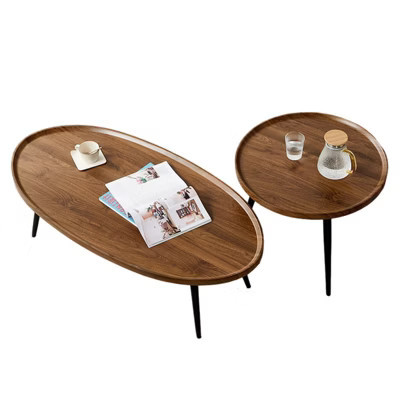 Modern Coffee Table Set of 2, 31" +19" Nesting Coffee Table Set, Wooden Cocktail End Table, Accent Center Table for Living Room Bedroom Office | Target