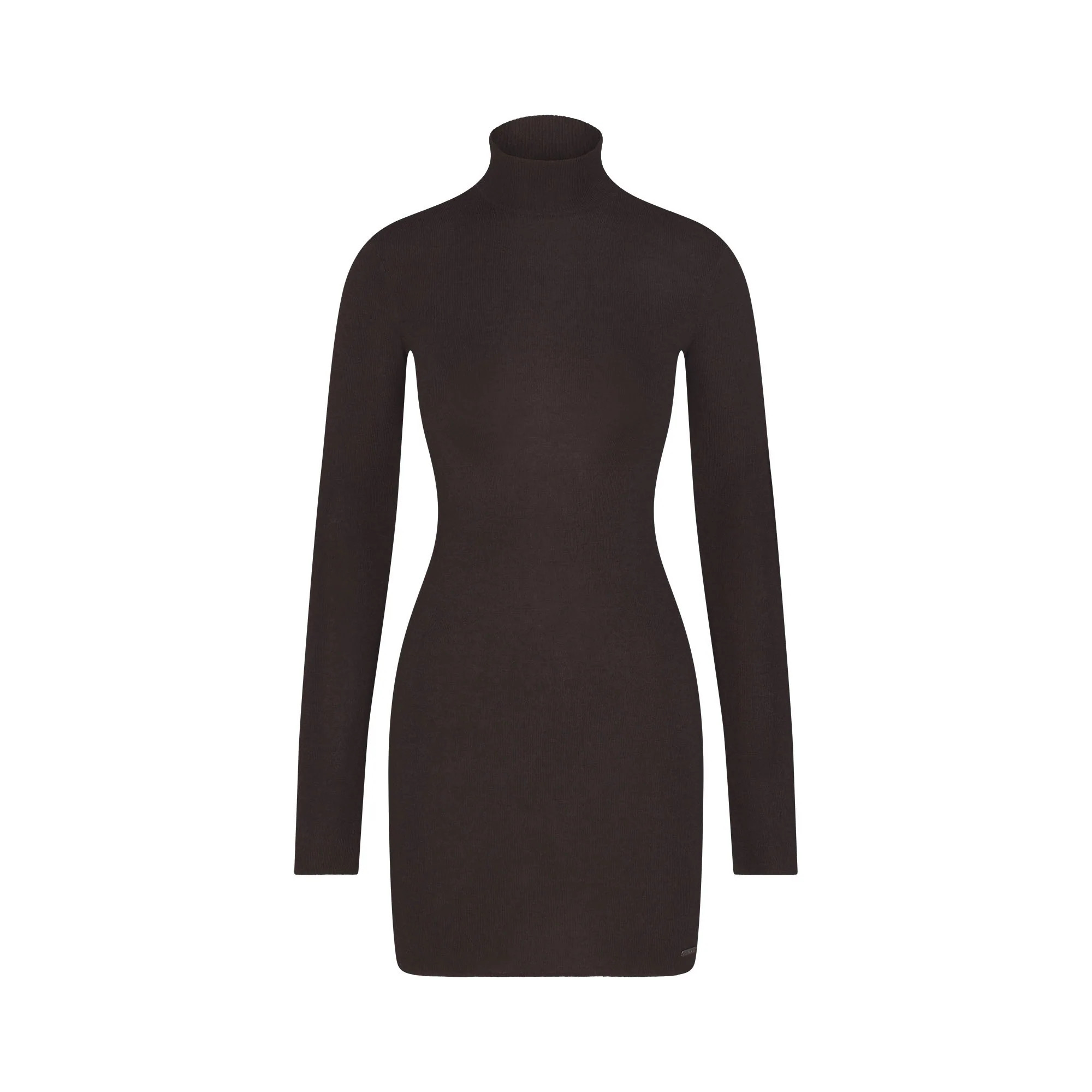 ESSENTIAL KNIT MOCK NECK MINI DRESS | ESPRESSO | SKIMS | SKIMS (US)