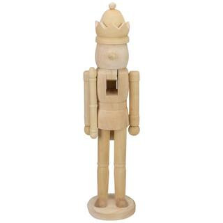 14.75" Unfinished Paintable Wooden Christmas Nutcracker with a Crown By Northlight in Brown | Michaels® | Michaels Stores