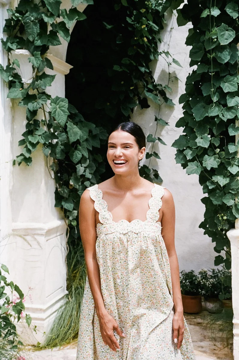 Elodie Resort Dress - Cotton - Floret Green | Piyama
