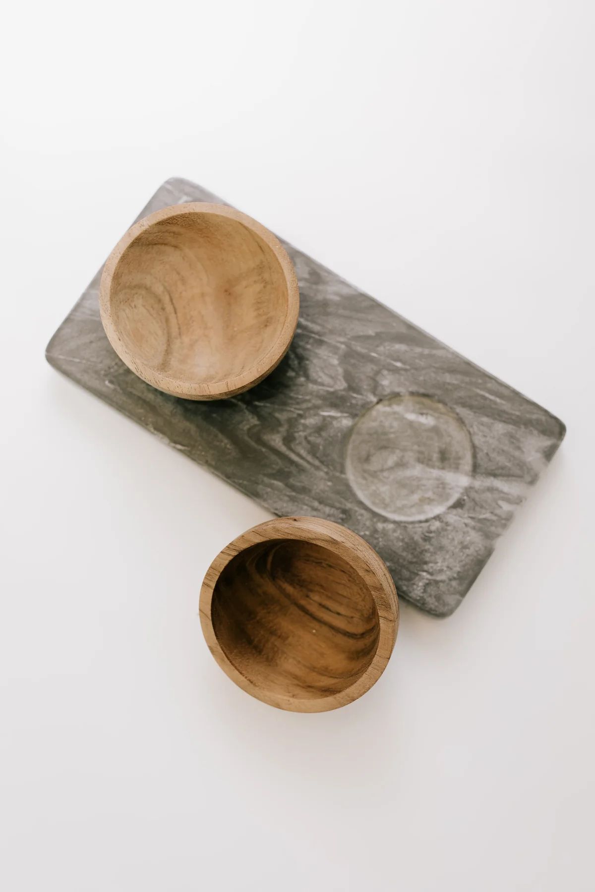 Vera Marble Tray +  Wood Bowls | THELIFESTYLEDCO