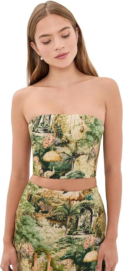 alice + olivia Women's Ceresi Smocked Bandeau Top | Amazon (US)