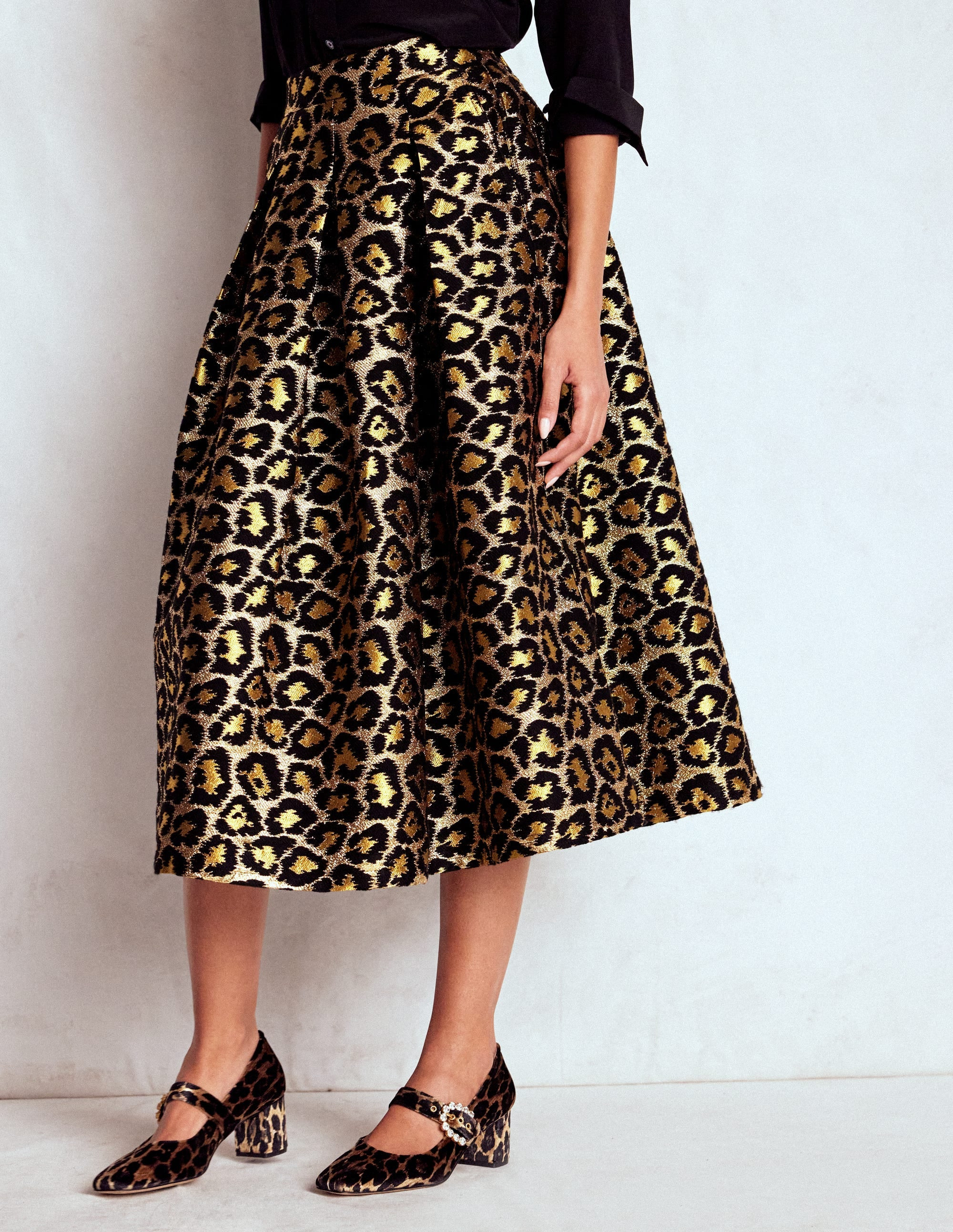 Verity Jacquard Midi Skirt-Leopard Print | Boden (US)