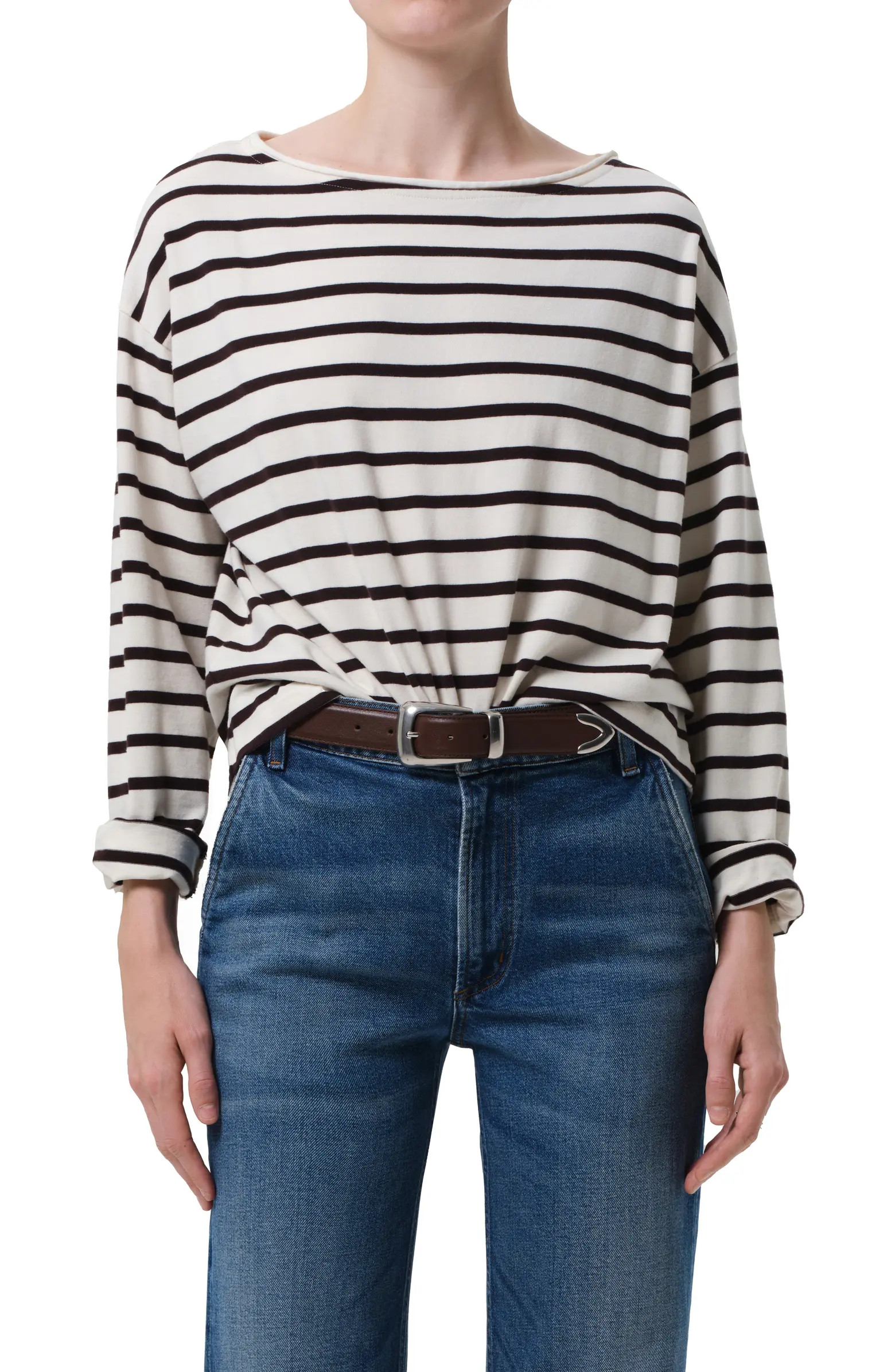 French Sailor Stripe Boat Neck Top | Nordstrom