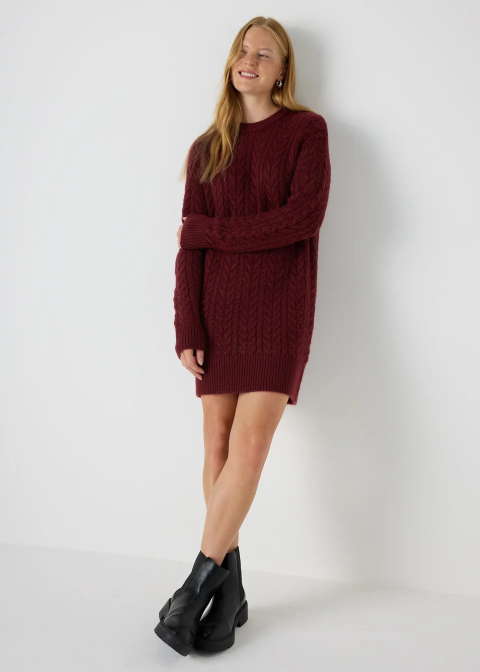 Burgundy Cable Tunic | Matalan (UK)