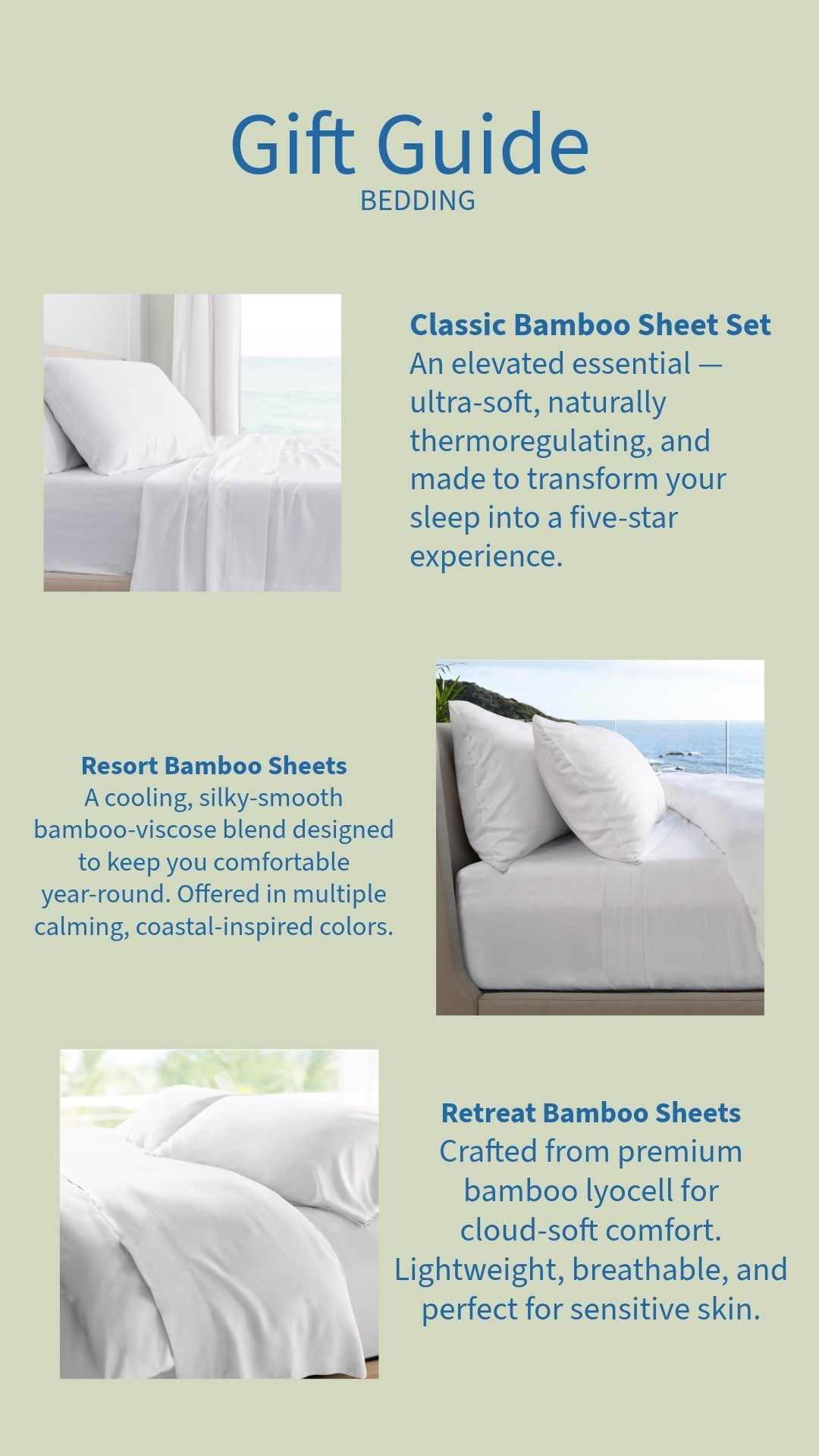 Cariloha Cozy Gift Guide with the dreamiest category of all: BEDDING. 😴✨
If you want your sleep to feel like a five-star vacation, these bamboo essentials are it.

Cariloha’s Black Friday event runs Nov 26–30, and my exclusive code MCKENNA40 gives you 40% off select items.
Here’s everything featured in this collage:

⸻

🛏️ Bedding Essentials — Ultra-Soft + Sustainable + Dream-Level Comfort

• Classic Bamboo Sheet Set
An elevated essential—ultra-soft, naturally thermoregulating, and designed to make your bed feel like a luxury resort.

• Resort Bamboo Sheets
A silky-smooth bamboo-viscose blend that keeps you cool, cozy, and comfortable year-round. Inspired by coastal calm and available in multiple colorways.

• Retreat Bamboo Sheets
Crafted from premium bamboo lyocell for cloud-soft comfort. Lightweight, breathable, and perfect for sensitive skin.

⸻

@cariloha
#livecariloha
#gifted 

#LTKGiftGuide #LTKCyberWeek #LTKHome