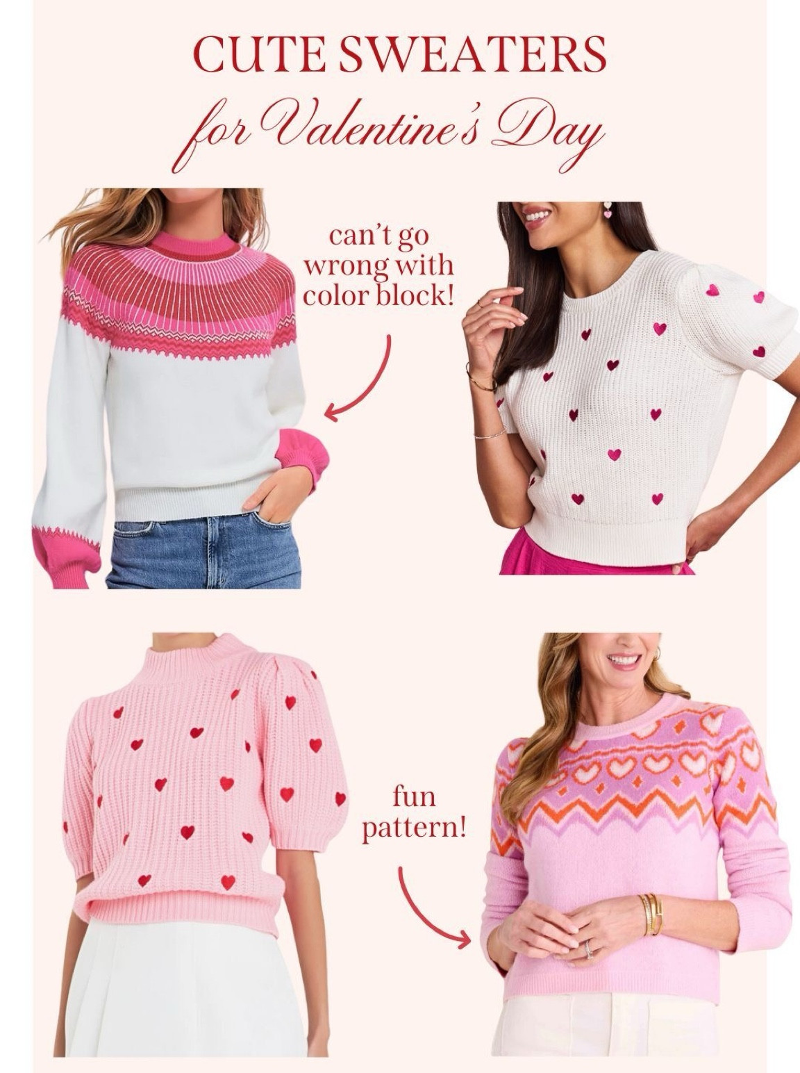 Cute sweaters for Valentine’s Day 

#LTKFindsUnder100 #LTKFindsUnder50 #LTKSeasonal