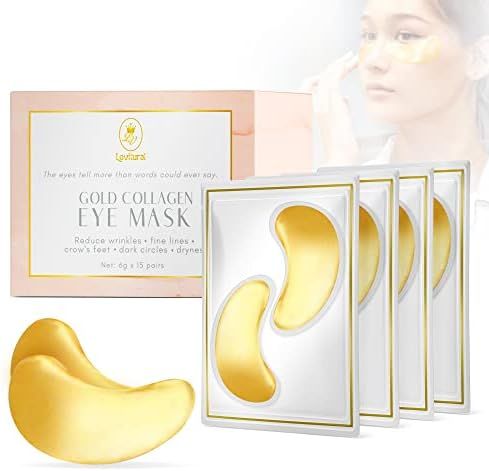 Travel Gold Collagen Eye Patches Mask for Dark Circles and Puffiness 15 Pairs - Golden Eye Bags Trea | Amazon (US)