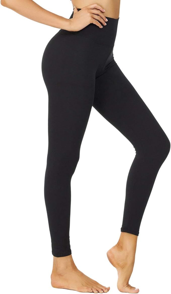 NexiEpoch High Waisted Leggings for Women - Black Tummy Control Compression Soft Yoga Pants for W... | Amazon (US)