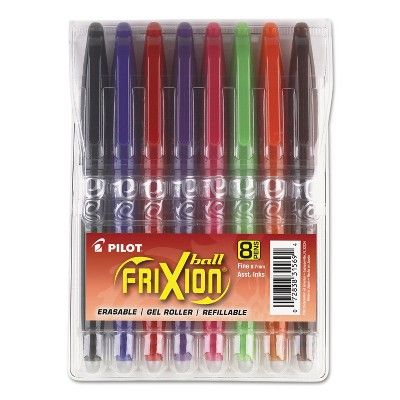 Pilot FriXion Ball Erasable Gel Ink Stick Pen Assorted Ink 0.7mm 8/Pack 31569 | Target