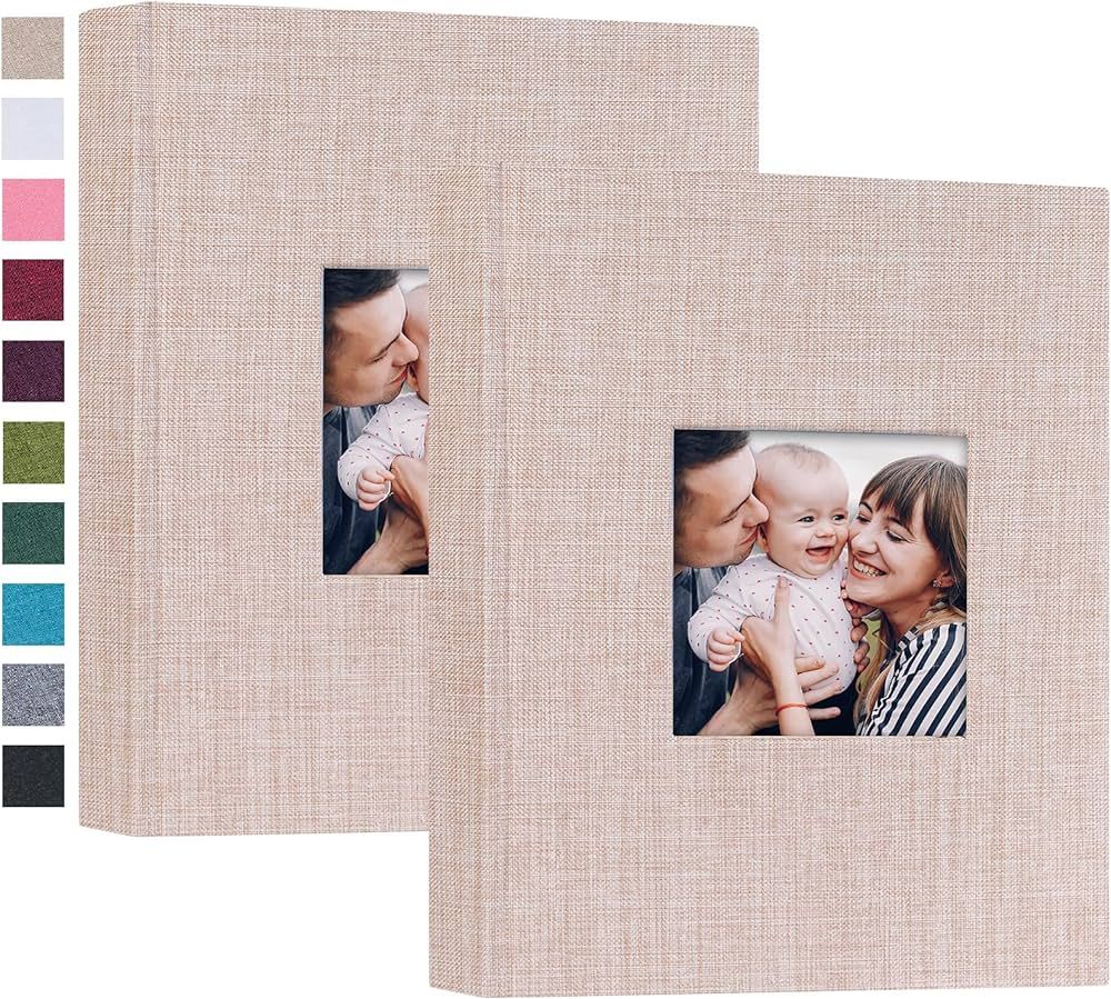 Mublalbum Small Photo Album 5x7 Photos 2 Pack Linen Cover Each Mini Photo Book 26 Pages Holds 52 ... | Amazon (US)
