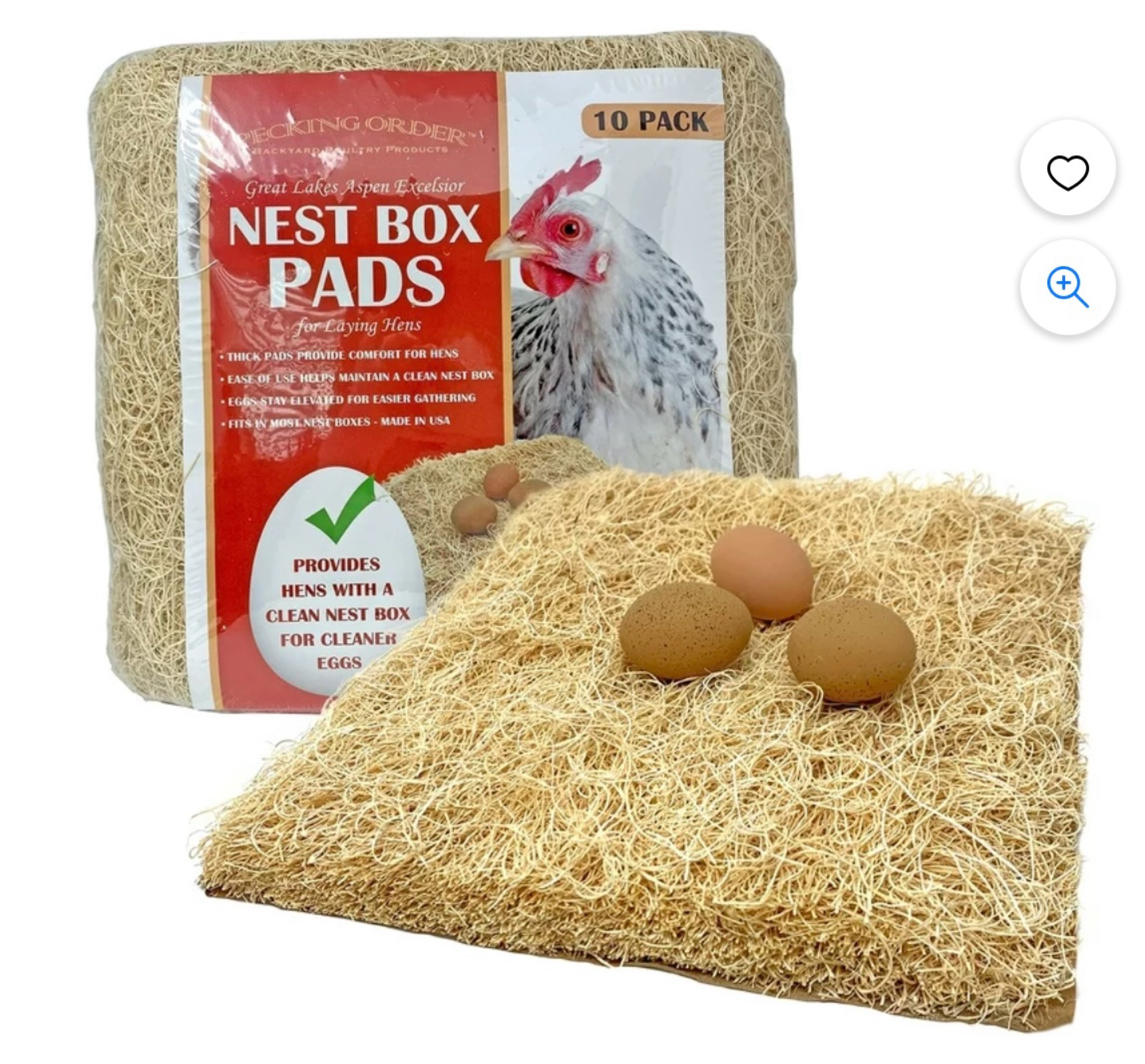 Pecking Order Nest Box Pads 10 Pack, Made with Great Lakes Aspen Excelsior Wood Fibers

#LTKworkwear #LTKhome #LTKfamily