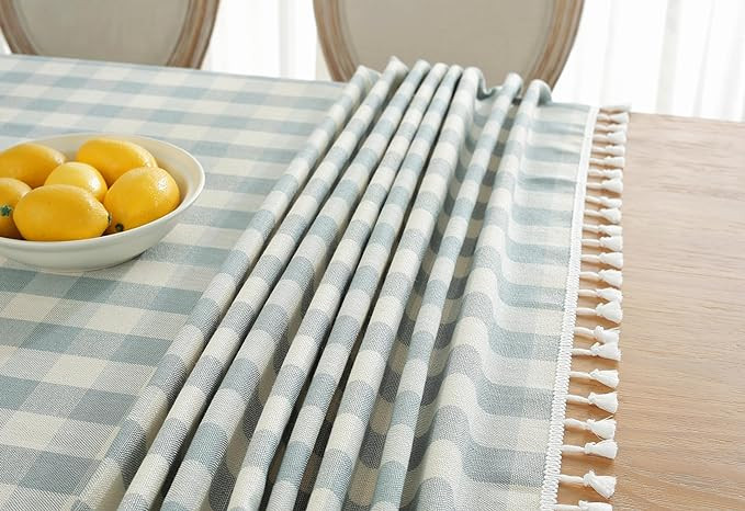 Laolitou Checkered Tablecloth Rectangle Washable Buffalo Plaid Table Cloth with Tassel Cotton Lin... | Amazon (US)
