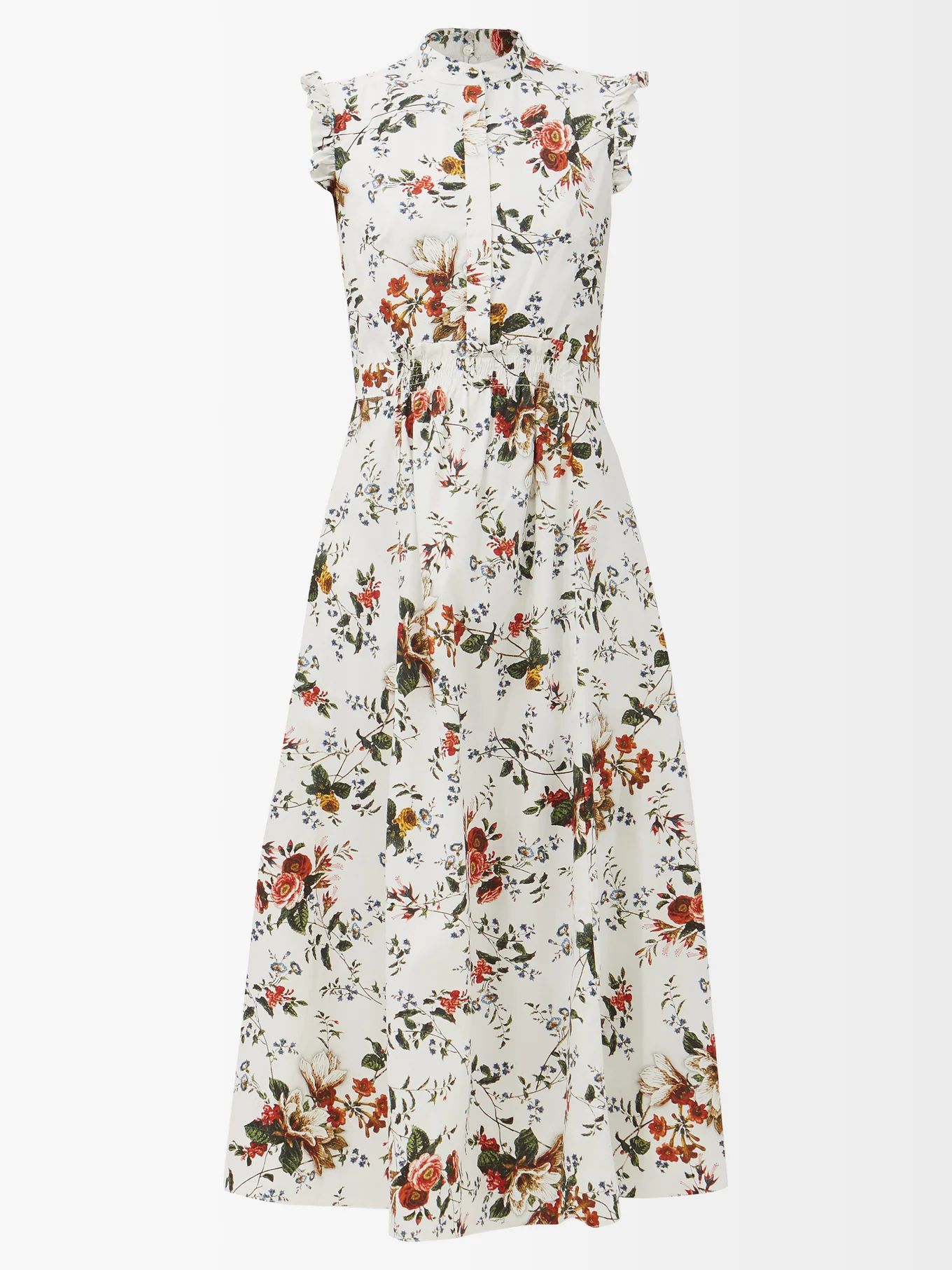 Evie Carington Vine-print cotton midi dress | Erdem | Matches (UK)