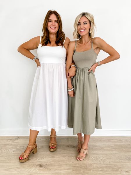 Old Navy midi dress on two different body types! I always earring an XS and Nichelle is in a large! The white is a little see through so make sure to wear nude under! 

Loverly Grey, summer dress, sale alert

#LTKSeasonal #LTKFind #LTKsalealert