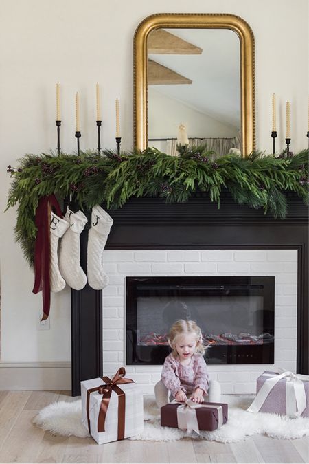 Holiday mantel and fireplace decor inspiration 

#LTKSeasonal #LTKhome #LTKHoliday