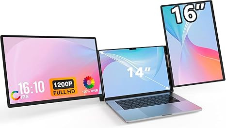 FLYTOCCA 16" Laptop Screen Extender, Updated 1200P FHD Portable Monitor with 16:10 Aspect Ratio S... | Amazon (US)