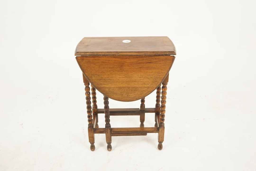 Vintage Oak Gateleg Table, Drop Leaf Table, Bobbin Legs, Scotland 1930, H1015 | Etsy (US)