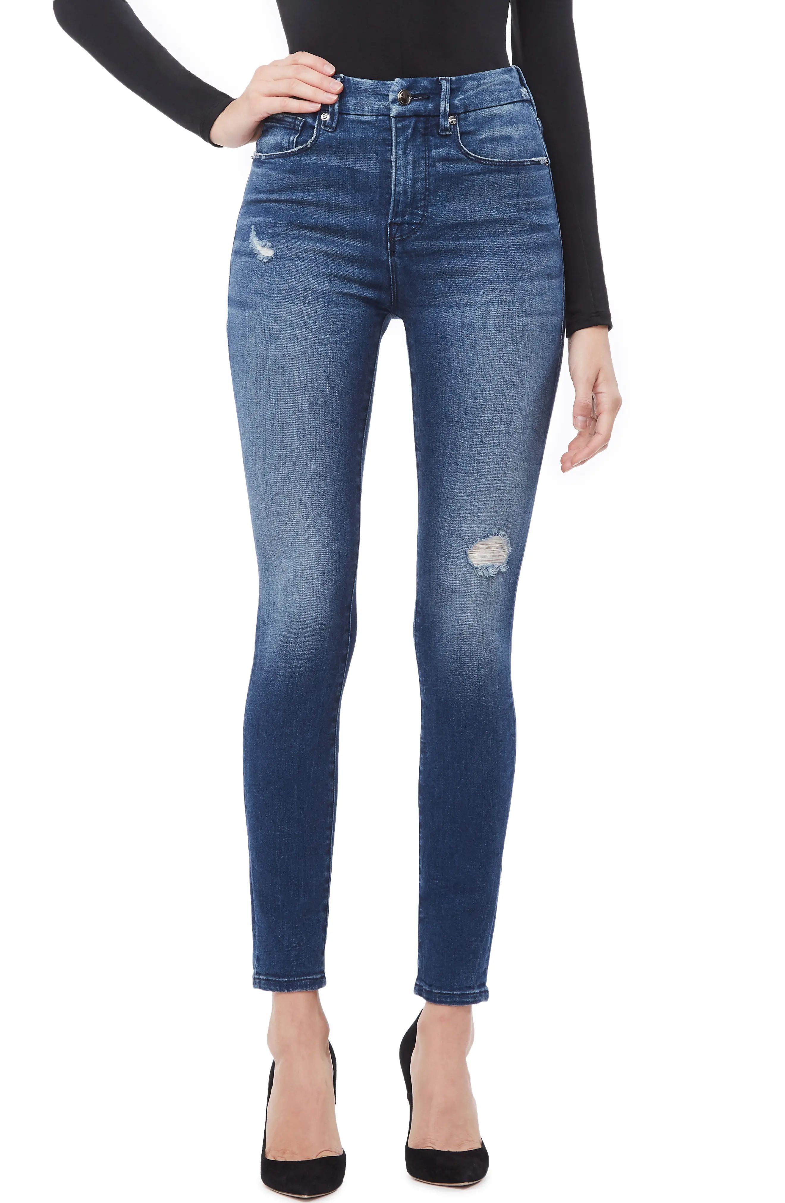 Good American Good Waist High Waist Skinny Jeans (Blue 249) (Regular & Plus Size) | Nordstrom