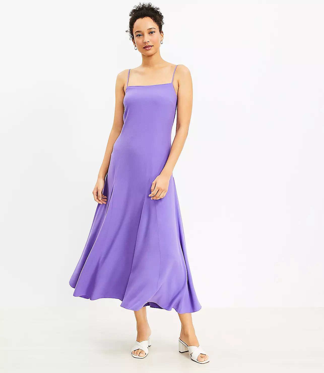 Crepe Midi Slip Dress | LOFT