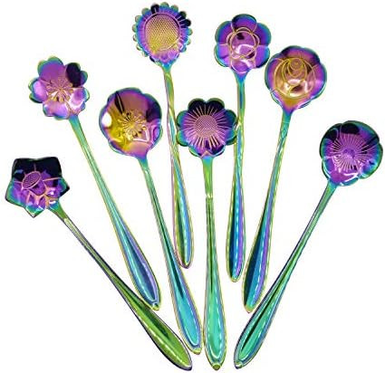 Flower Spoon Set-8pcs DGQ Teaspoon Coffee Spoon Creative Stirring Tea spoon | Amazon (US)