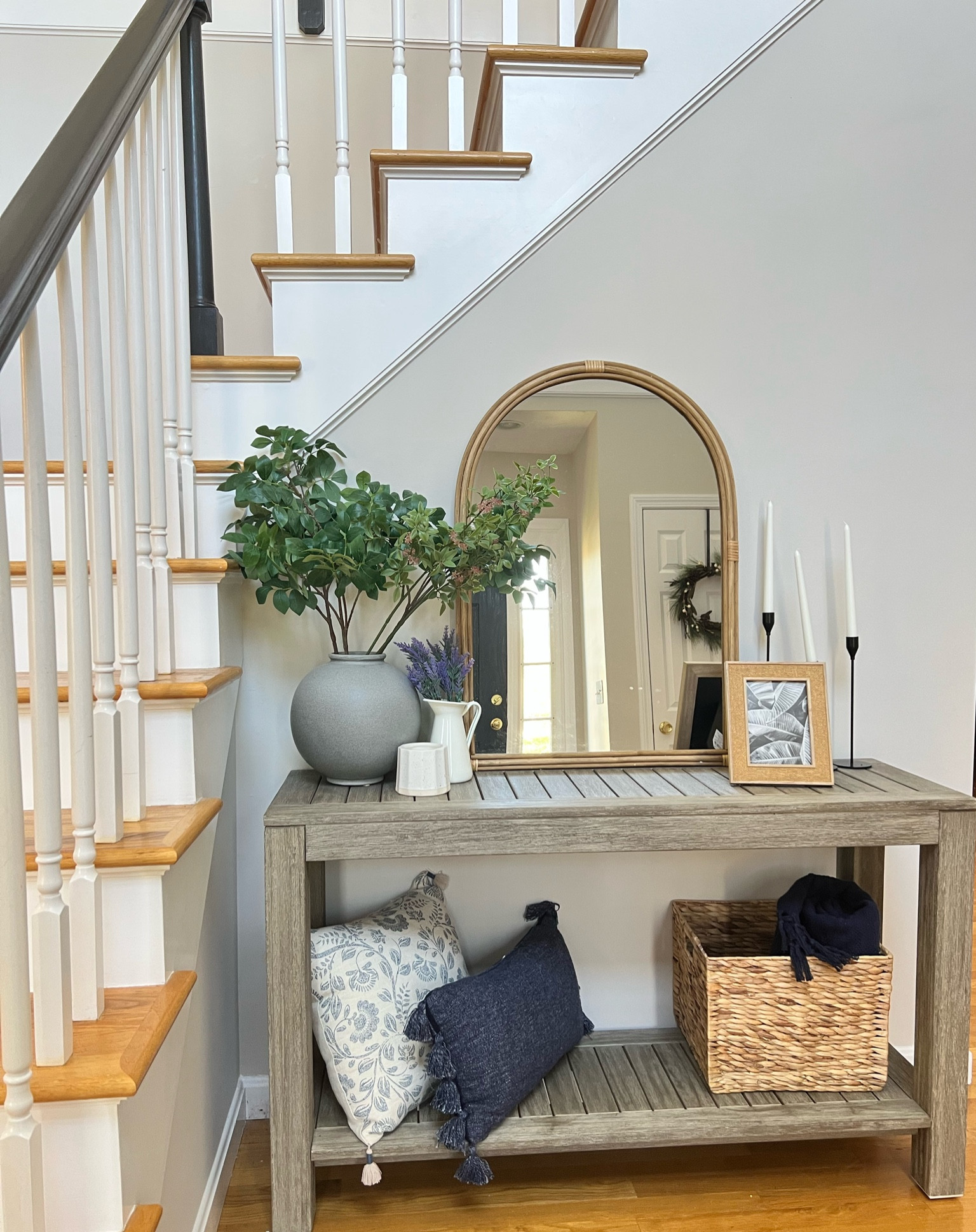 Spring entryway decor, spring home decor ideas, spring florals, hearth and hand spring florals, Target spring decor 

#LTKSeasonal #LTKhome