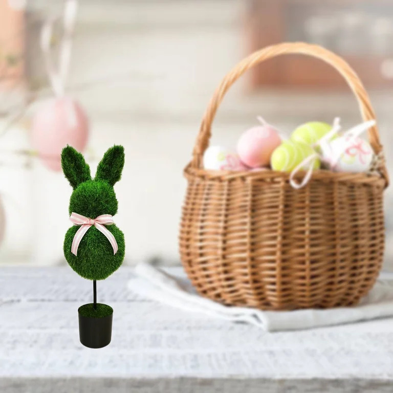 Artificial Bunny Topiary Decoration, 35.5", Easter by Way To Celebrate | Walmart (US)