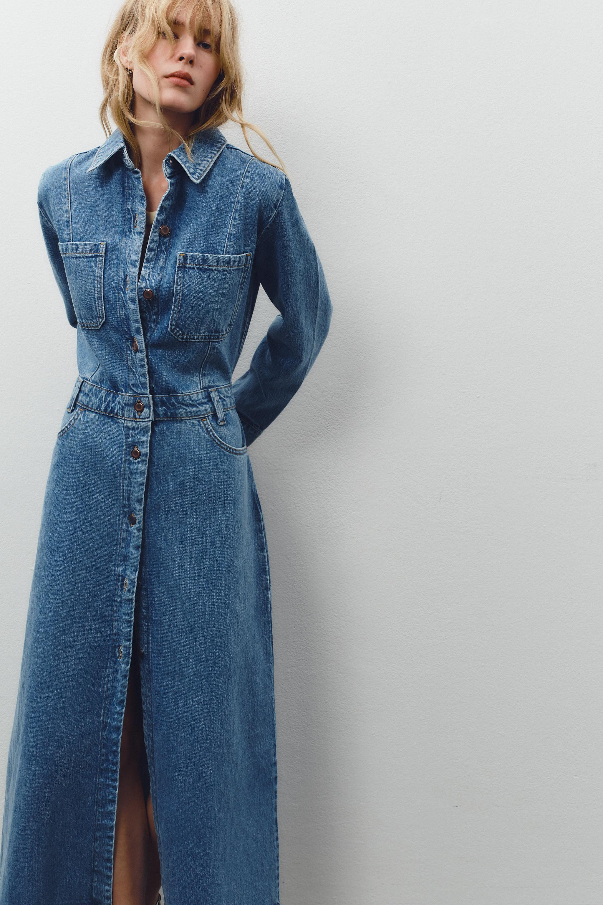 Z1975 LONG DENIM DRESS | Zara US