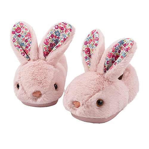 Girls Toddler Slippers Boys House Shoes for Little Kids Cute with Bunny Design Plush Indoor Slippers Non-Slip Pink 6-6.5 Toddler | Amazon (US)