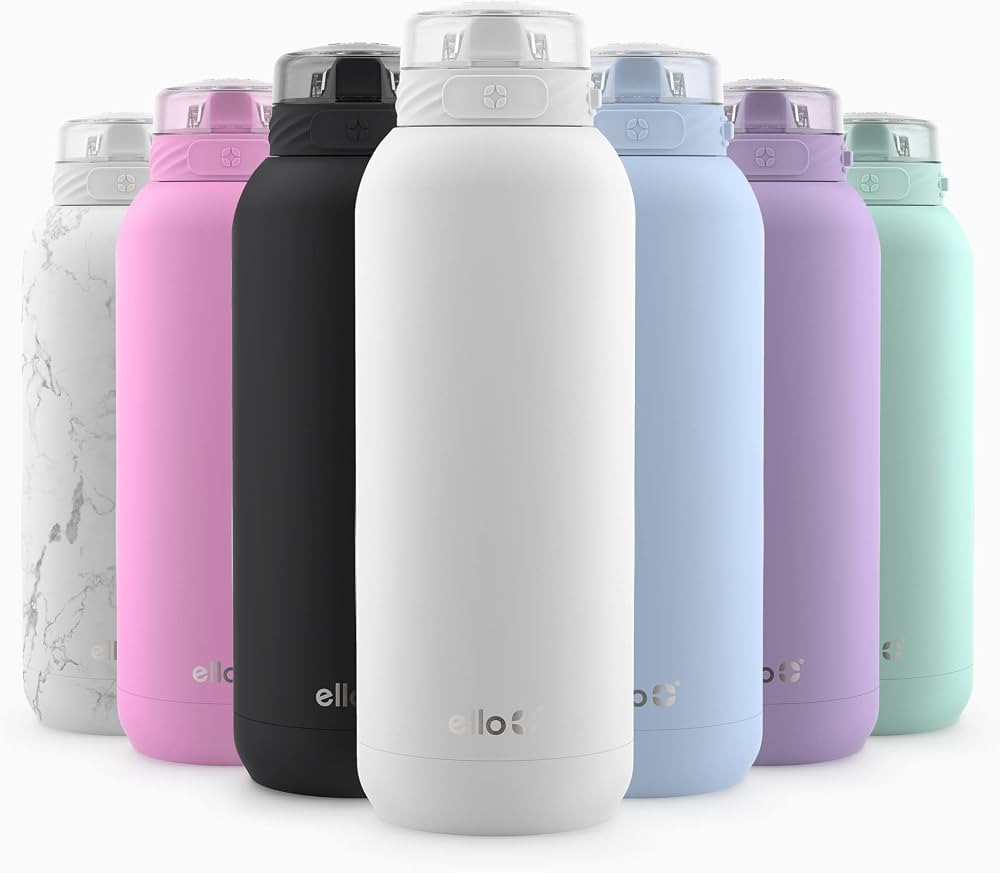 Ello Cooper Stainless Steel Water Bottle with Straw and Carry Handle, Double Walled and Vacuum In... | Amazon (US)
