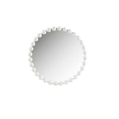 Madison Park 27" Marlowe Beaded Round Wall Mirror White : Glamorous Iron Frame, No Assembly Requi... | Target