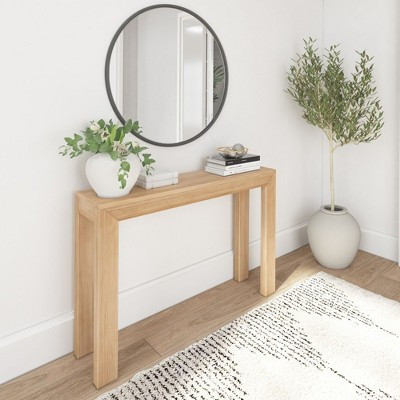 Plank+Beam 46" Modern Solid Wood Console Table, Narrow Entryway Table, Behind The Couch, Blonde | Target