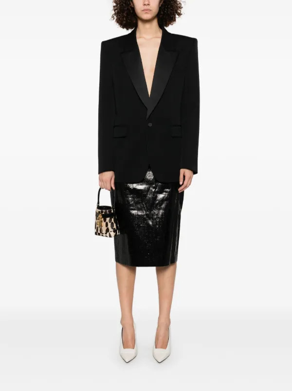 Saint Laurent grain-de-poudre Blazer | Black | FARFETCH SK | Farfetch Global
