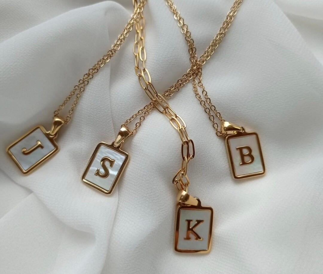 Bridesmaid Letter Necklace Set of 6, 18K Gold Initial Necklace, 6 Pcs Personalized Gift Set for B... | Etsy (US)