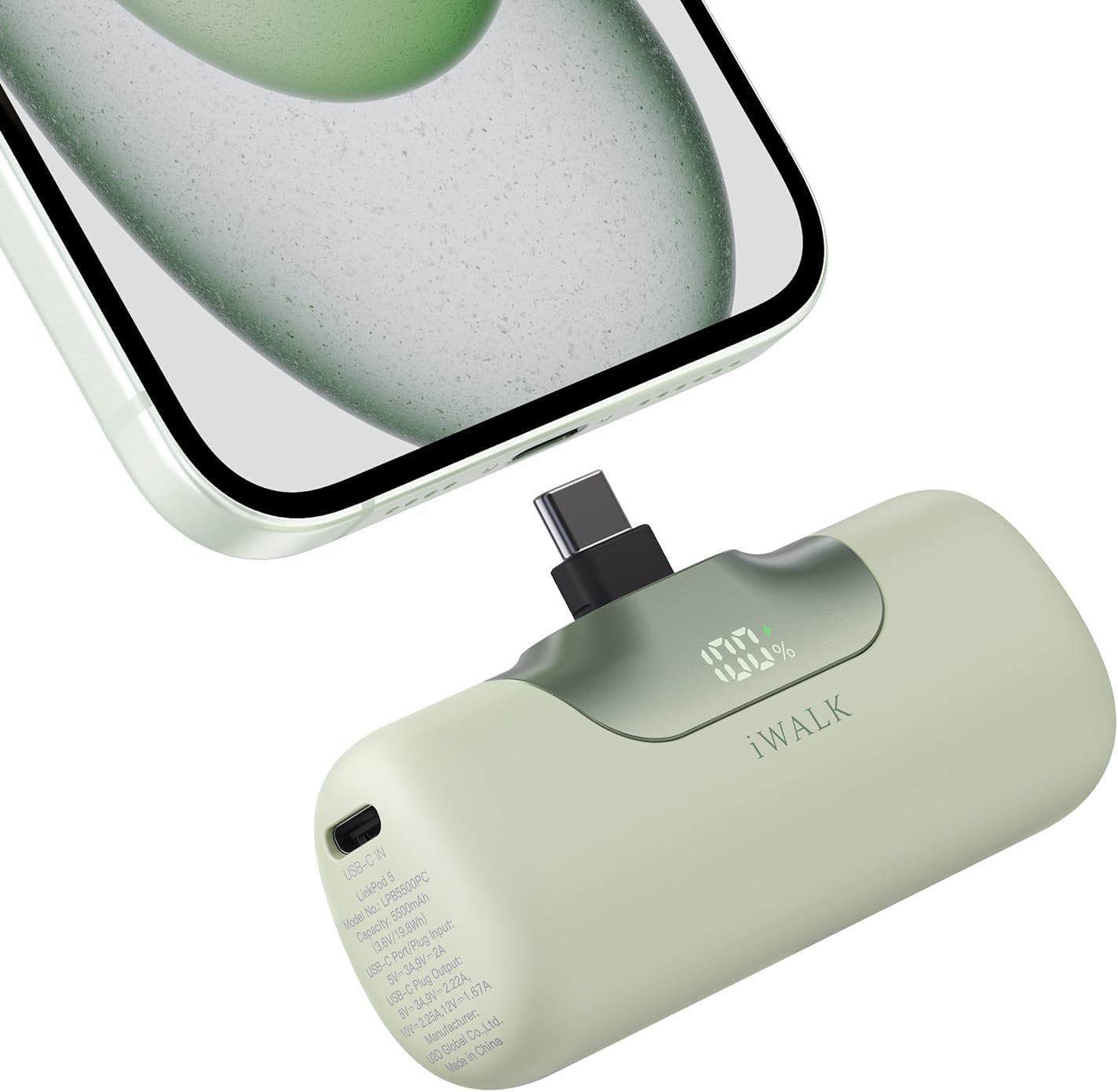 iWALK Portable Charger 5500mAh Next-Gen Small Power Bank 22.5W Fast Charging Battery USB-C Portable Phone Charger for iPhone 18/17/16/15 17 Plus 17 Pro Max iPad, Samsung Galaxy S25 S24 Android, Green | Amazon (US)