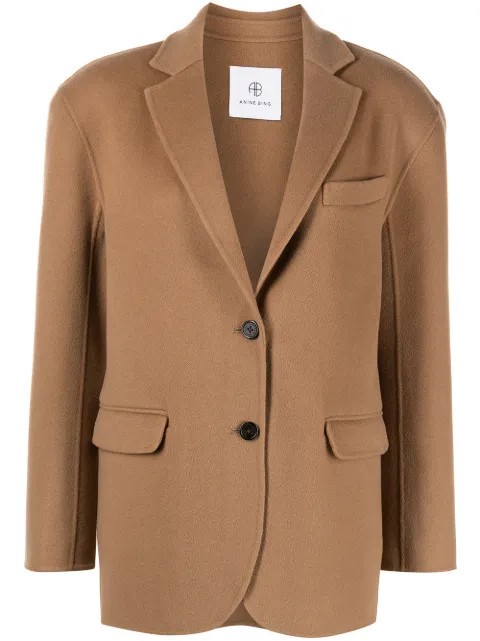ANINE BING Quinn Single Breasted Blazer - Farfetch | Farfetch Global