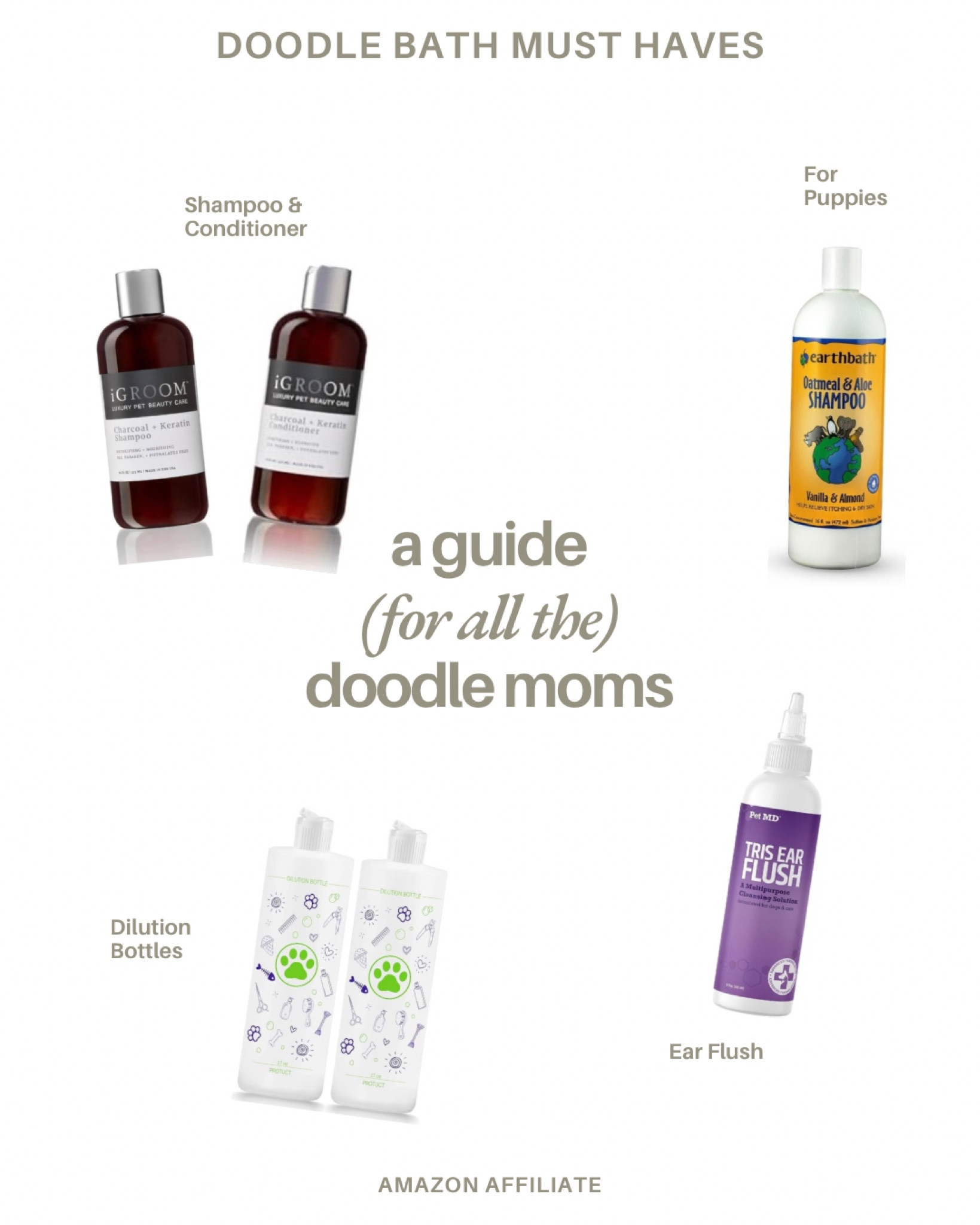 Products for Doodle bath time 🧼
I dilute the shampoo & conditioner 1:10

#LTKOver40 #LTKPets #LTKHome