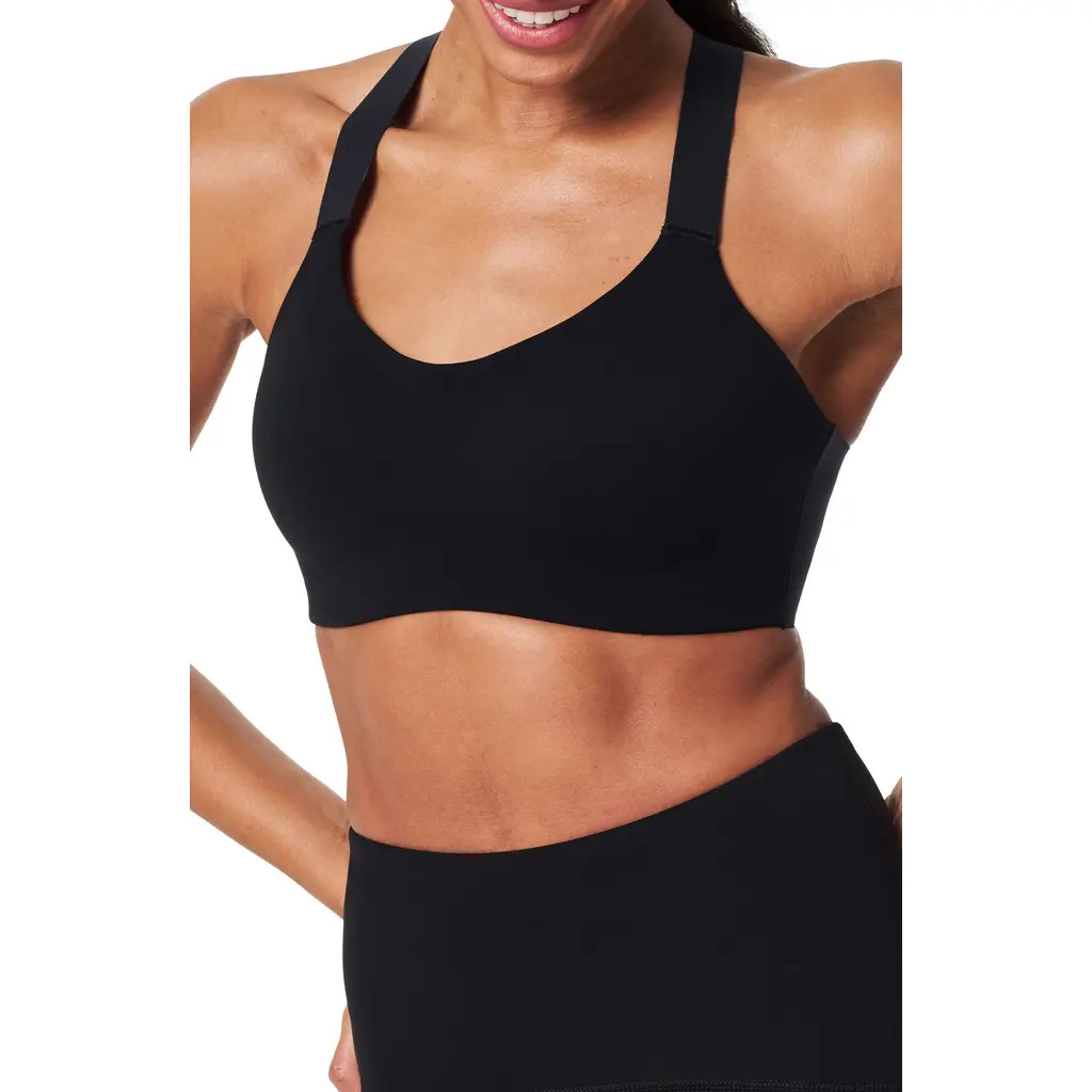 SPANX® Flexfeel Sports Bra in Very Black at Nordstrom, Size Medium | Nordstrom