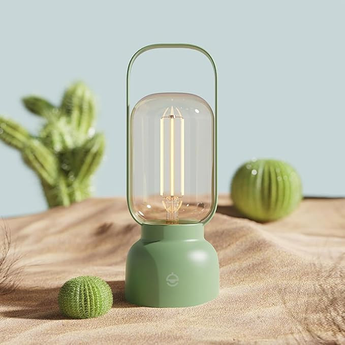 Retro Cordless Lantern Table Lamp, 40 Hours Long Lasting Dimming Night Light, Small Rechargeable ... | Amazon (US)
