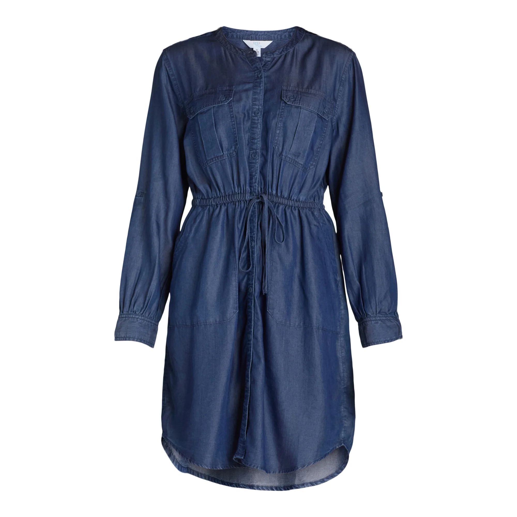 Time and Tru Women's and Women's Plus Utility Shirtdress with Long-Sleeves, Sizes XS-4X - Walmart... | Walmart (US)