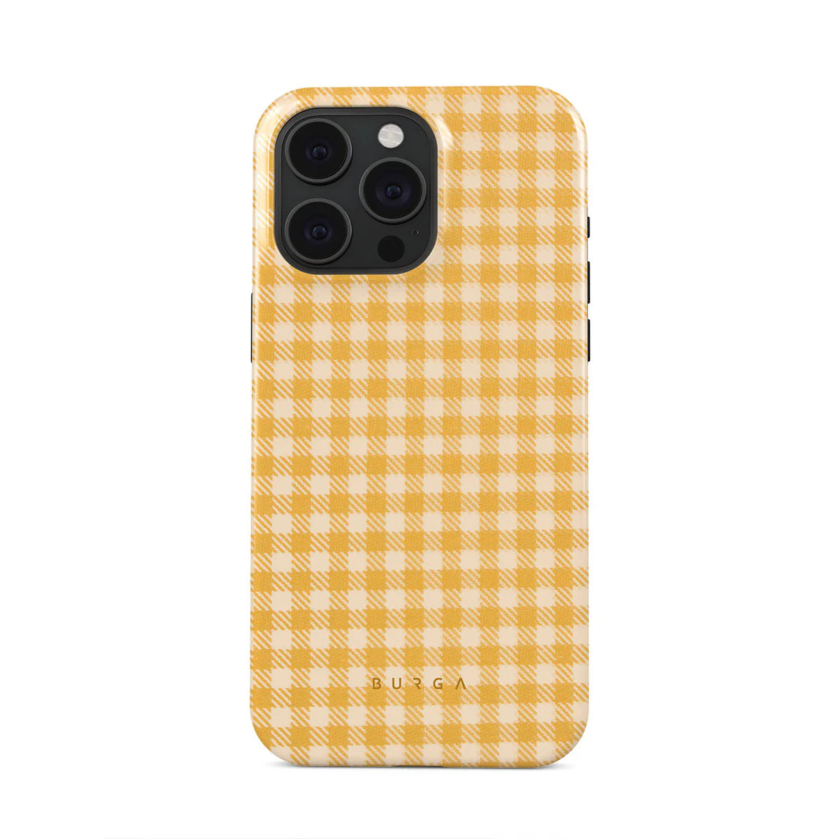 Tuscan Sun - Yellow Plaid iPhone 15 Pro Case | BURGA