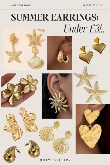 Summer earrings under £3 ✨🤍 #Summer #Summerjewellery #earrings 

#LTKstyletip #LTKfindsunder50 #LTKSeasonal