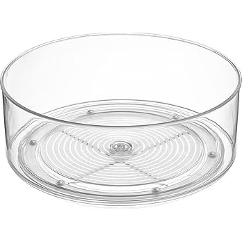 Home Intuition Round Plastic Clear Lazy Susan Turntable Food Storage Container for Kitchen (9" Ro... | Amazon (US)