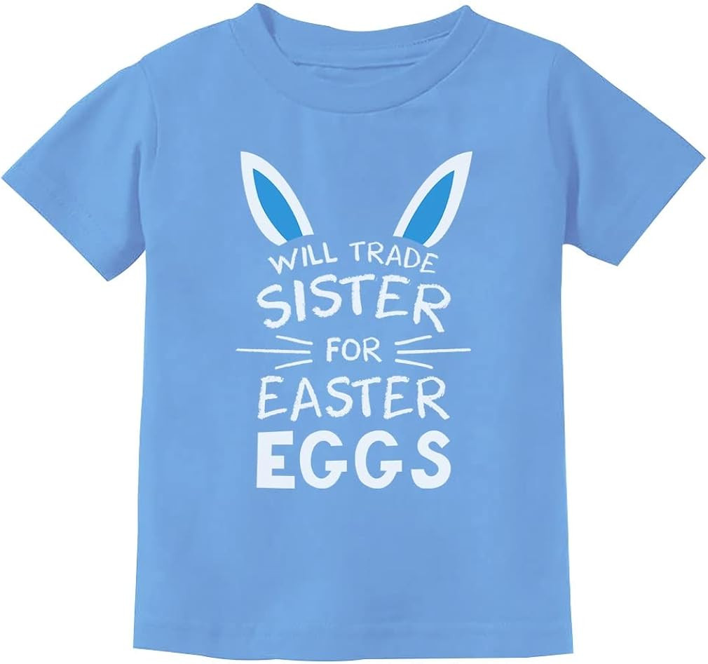 Trade Sister for Eggs Girls Boys Easter Shirt Funny Sibling Kids Bunny T-Shirt | Amazon (US)