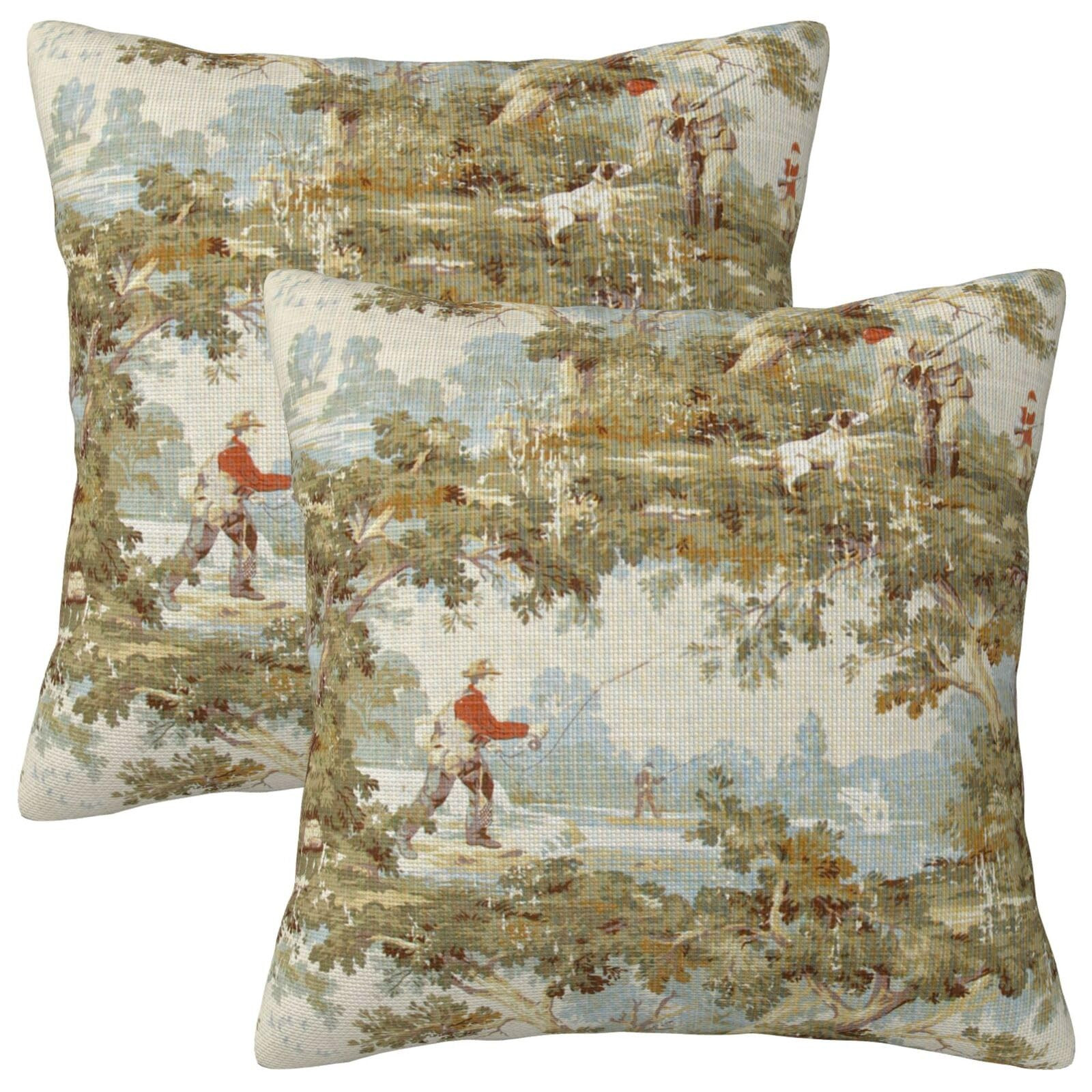 Farmhouse Rustic Vintage Throw Pillow Covers 18x18 Inch Set of 2 Country Home Decor Retro Pillow ... | Amazon (US)